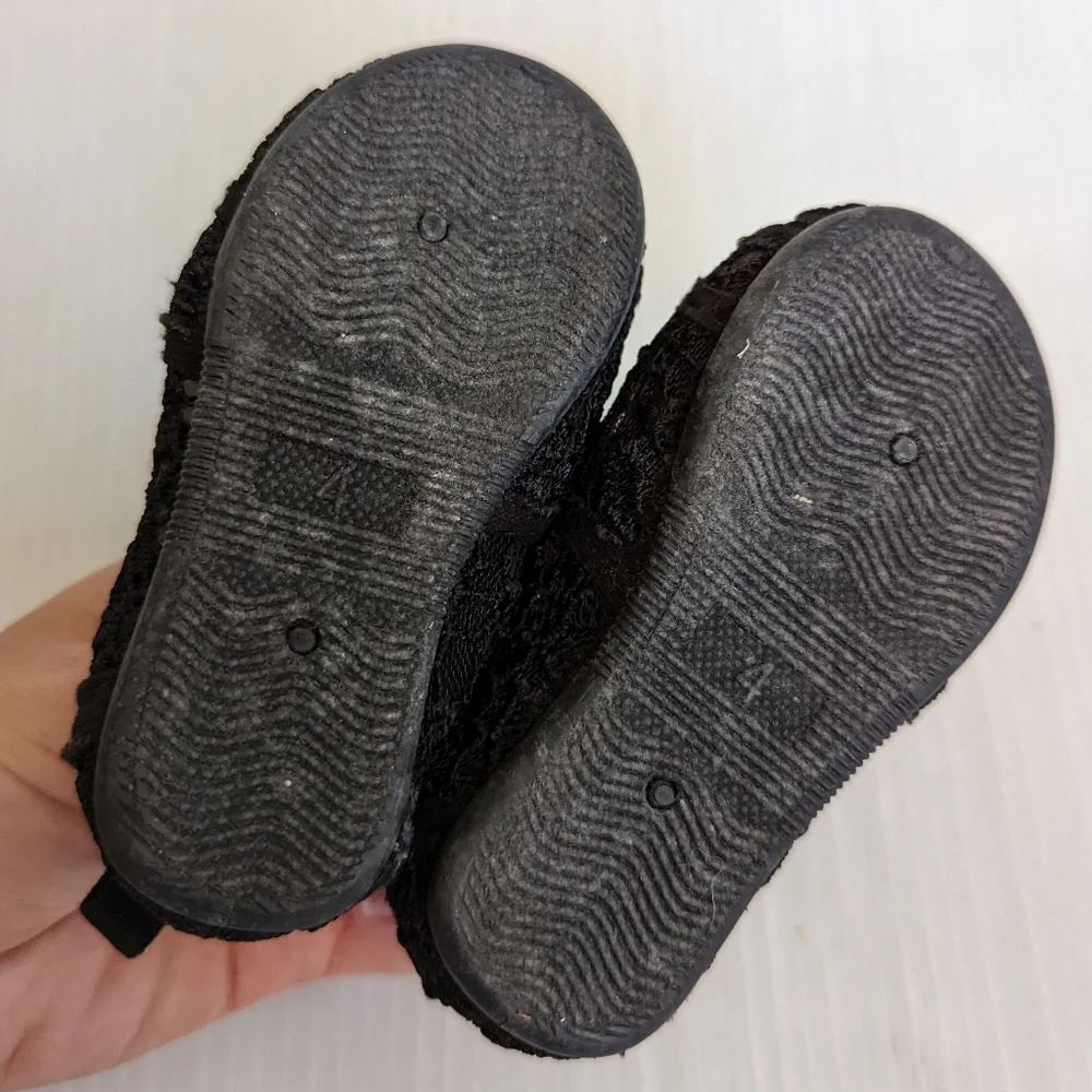 KOALA KIDS baby girl black lace loafers